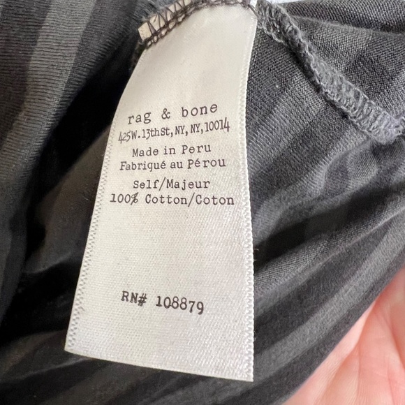 Striped Handmade Rag & Bone Fitted T-Shirt - Picture 6 of 6